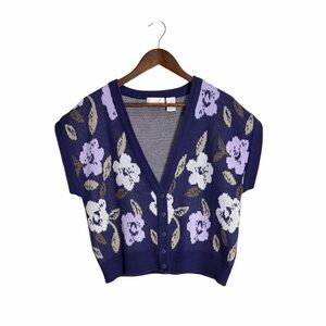 Vintage-Style Cottagecore Floral Sweater Vest